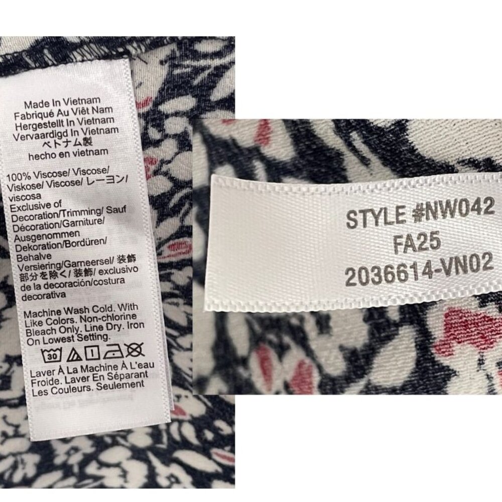 NWT Madewell Button-Front Boatneck Mini Dress Sz 14 Floral Navy Sleeveless Prepp - Picture 8 of 11